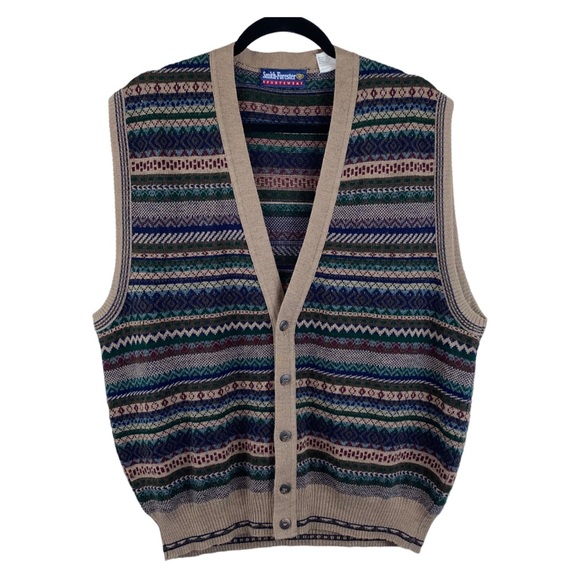 Vintage Other - Vintage Smith-Forester Sportswear made in Italy wool-blend Faire Isle Style Vest